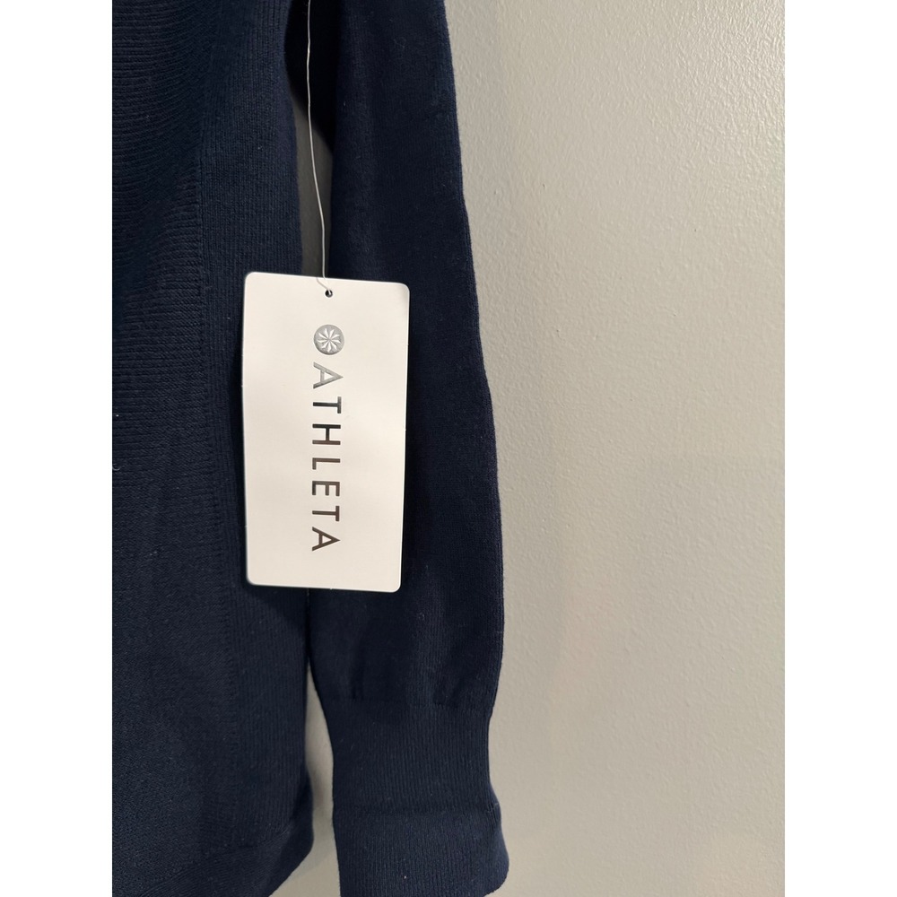 Athleta Daybreak CYA Sweater Womens XS Navy Blue Knit Long Sleeve‎ Pullover - Picture 3 of 6